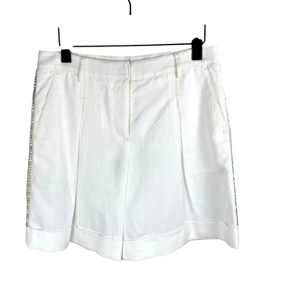 TWP Embellished High Waist Shorts In White Sz 4 - Picture 4 of 9